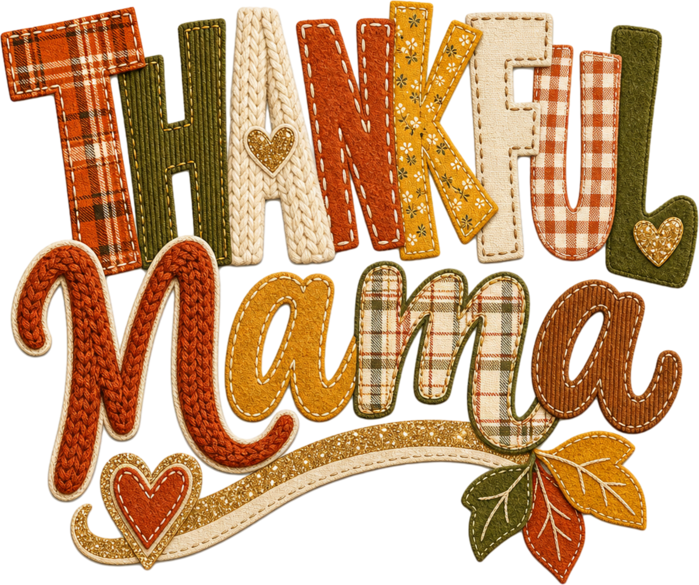 Thankful Mama Patchwork DTF transfer