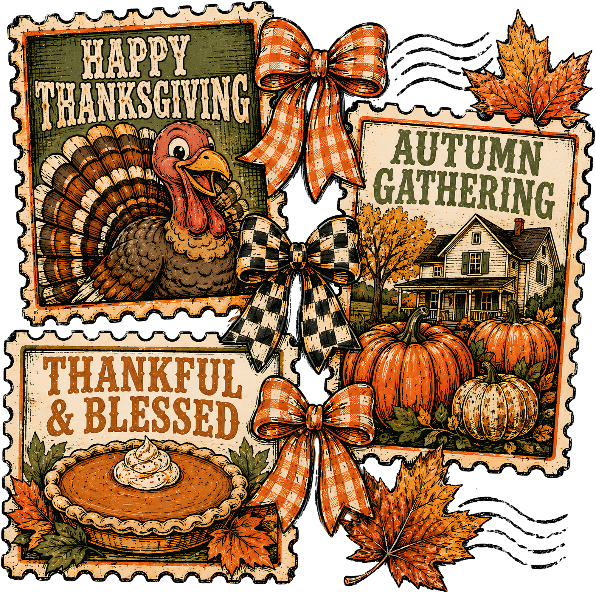 Thanksgiving Autumn Postage Collage