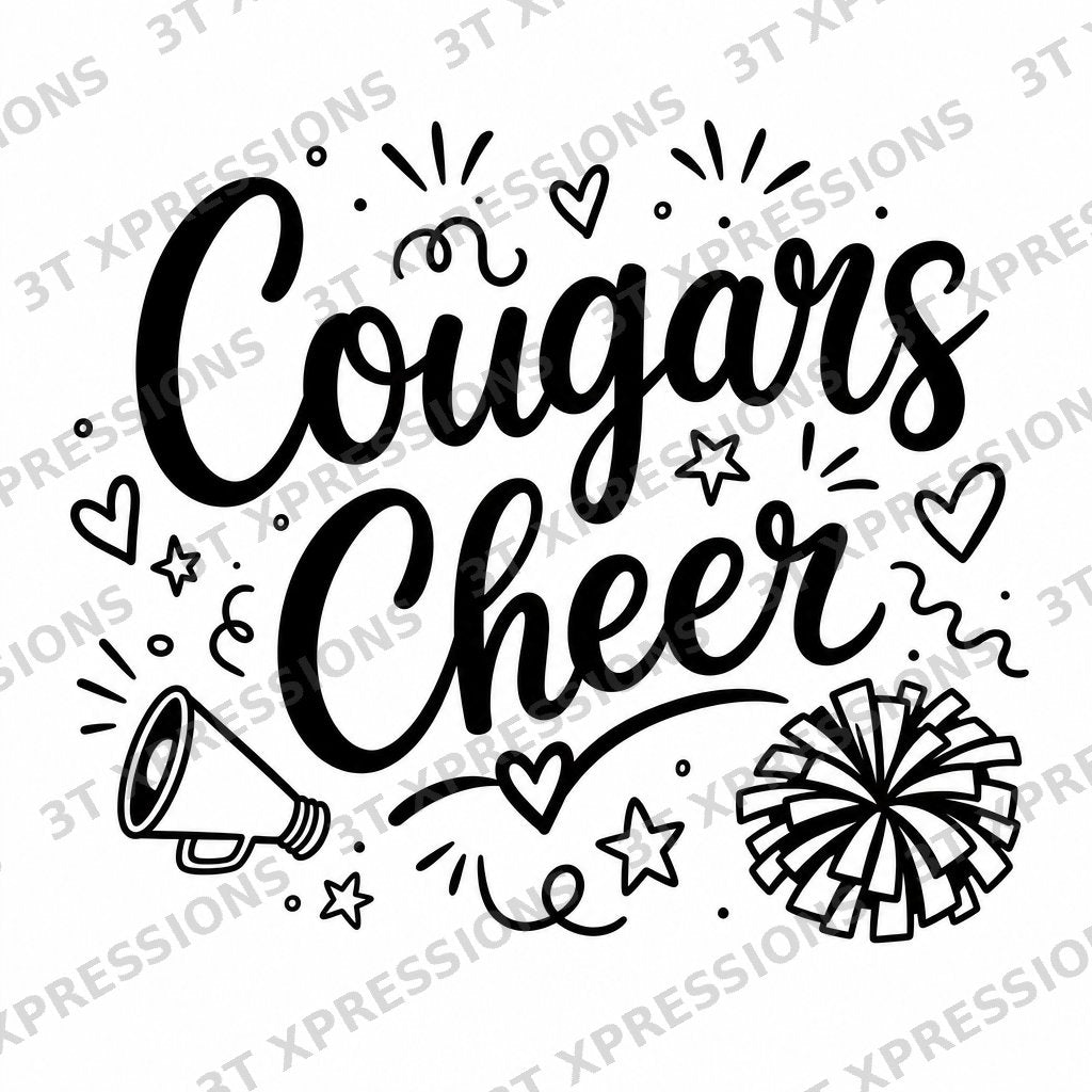 Personalized 1 Color Cheer Doodle