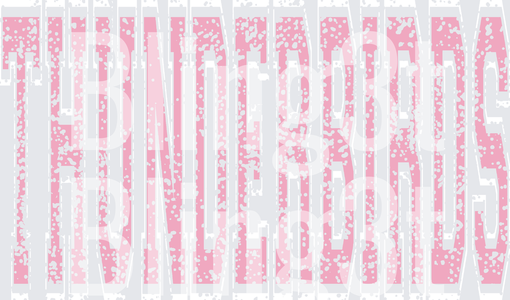 Thunderbirds Pink and White Distressed