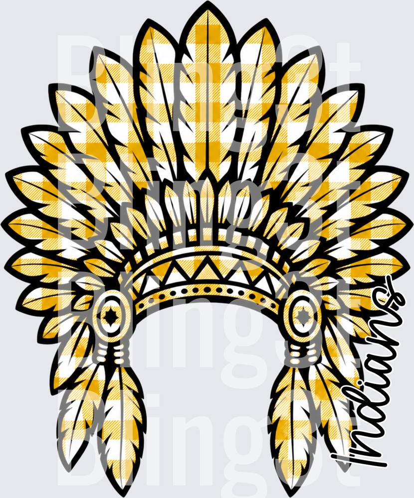 Gingham Indians Yellow