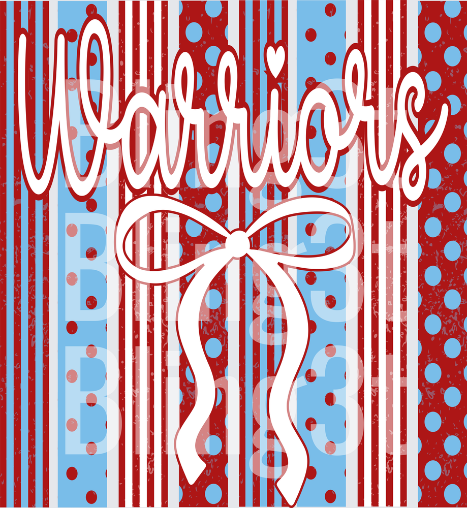 Personalized red and Columbia Blue Striped Name with bow