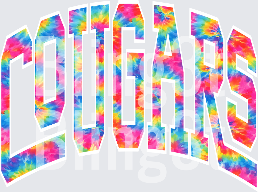 Personalized Arched Tie Dye Word