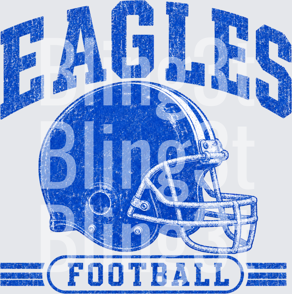 Eagles Football Vintage Distressed Blue Helmet Arch Logo