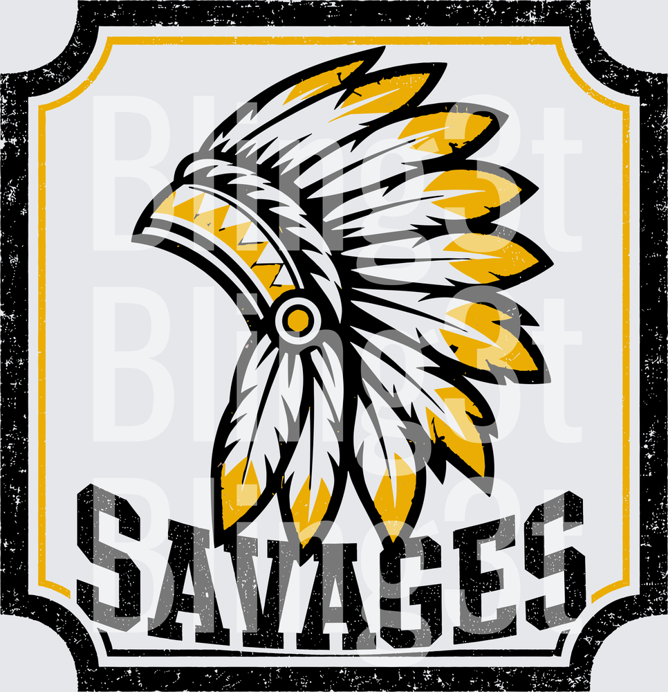 Savages Framed yellow and black