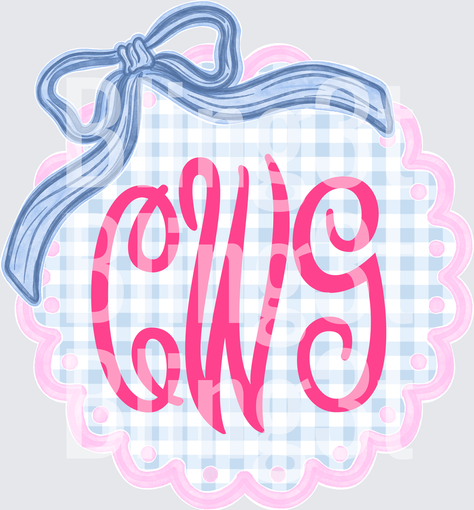 Personalized Pink and Blue Monogram Frame