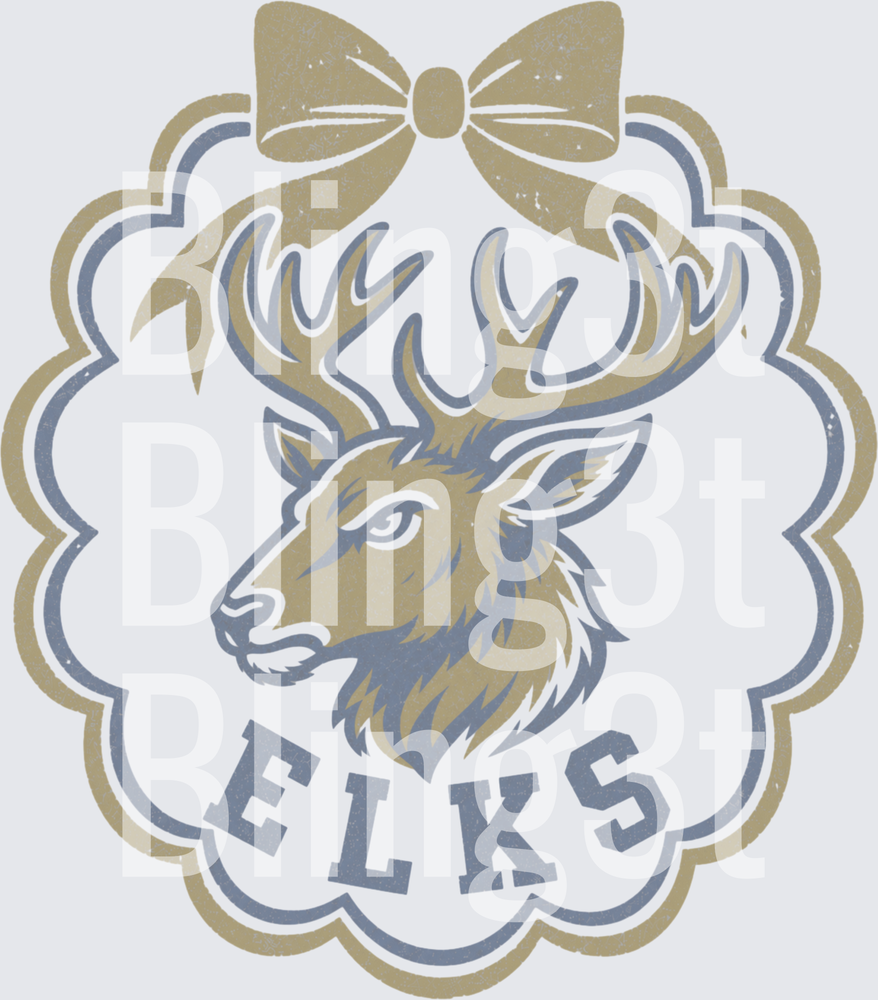 Elks Scalloped Frame red and blue