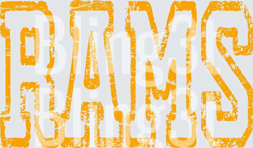 Rams Bold Distressed Grunge Gold Letters Spirit Wear