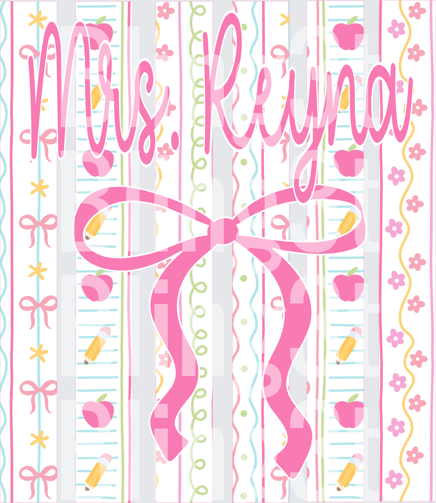 Personalized School Stripe with bow