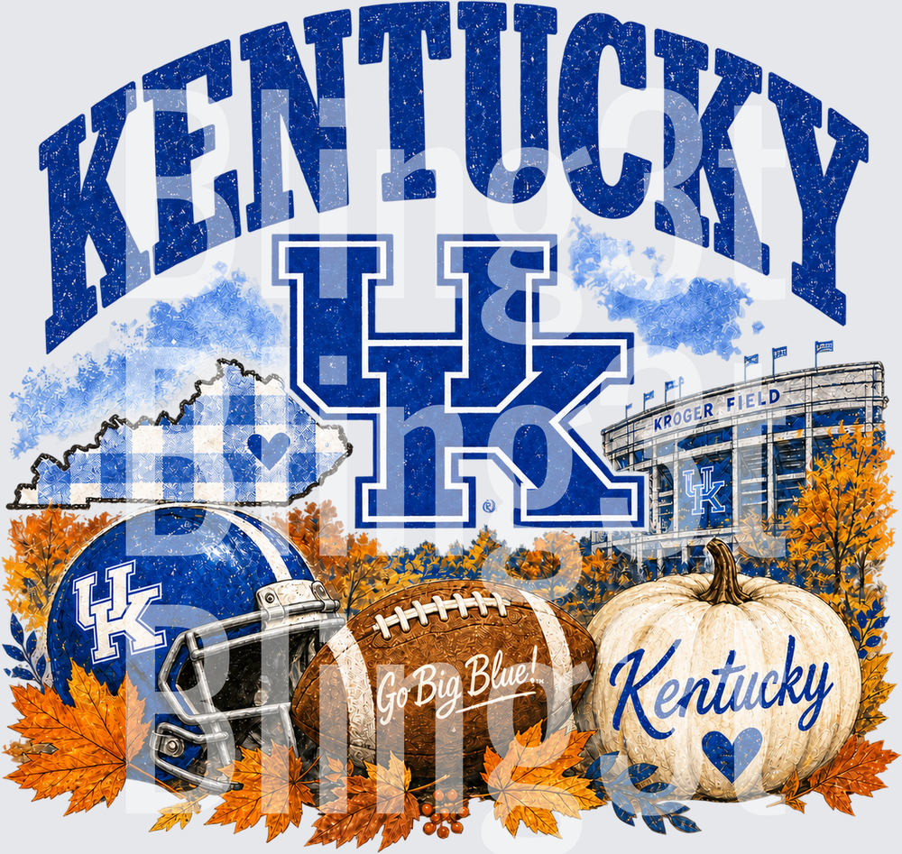 Kentucky fall with plaid state
