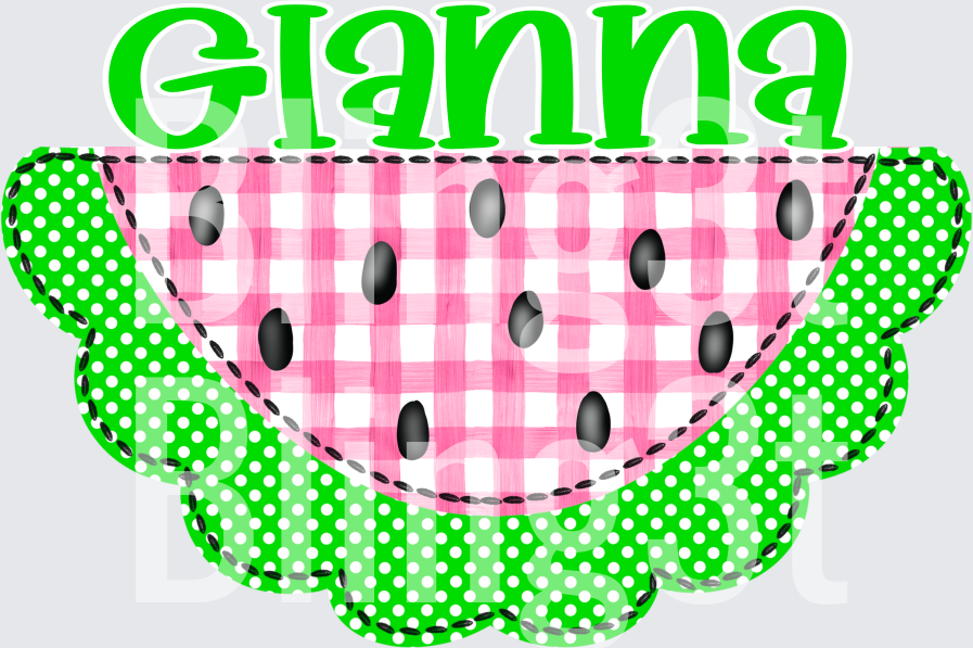 Personalized Pink and Green Watermelon