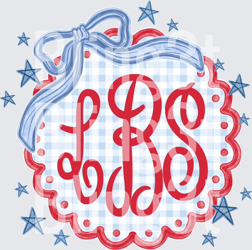 Personalized Patriotic Monogram Frame