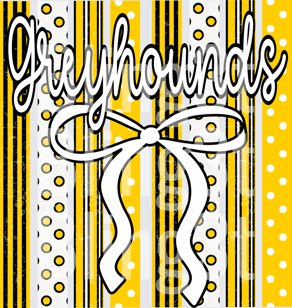 Personalized Yellow and black Striped Name with bow