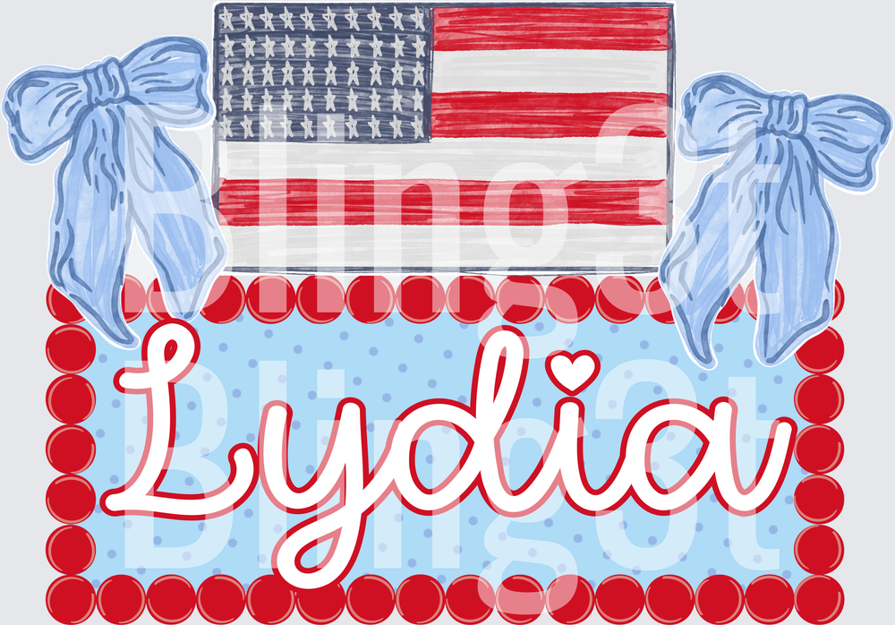 Personalized patriotic Flag name plate
