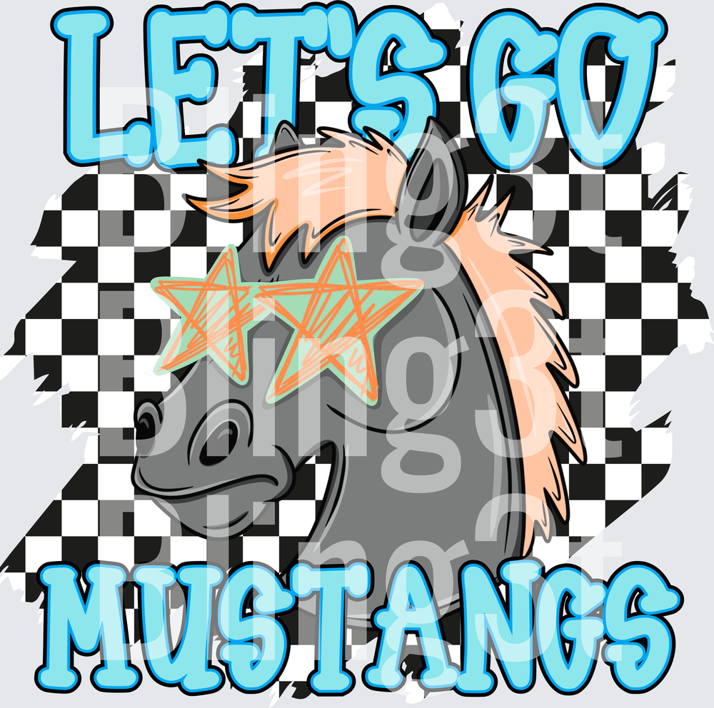 Let’s go Mustangs checkered
