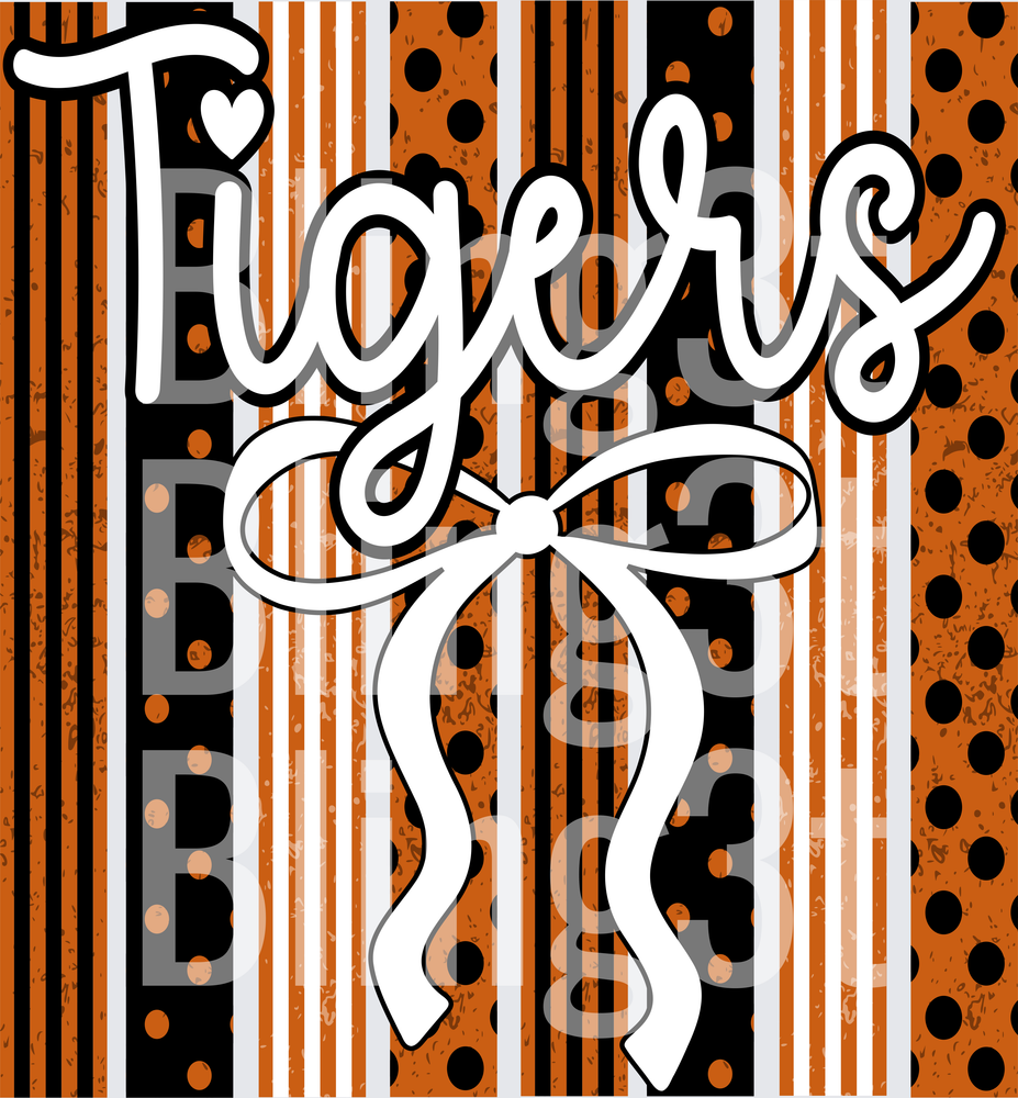 Personalized texas orange and black team with bow