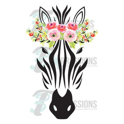 Zebra with Flower Crown