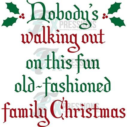 Nobody's walking out on this old fashioned Christmas