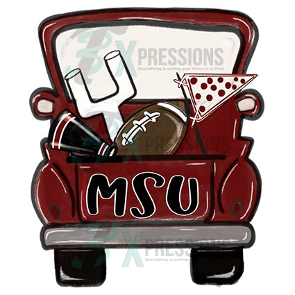 Personalized Maroon football truck - bling3t