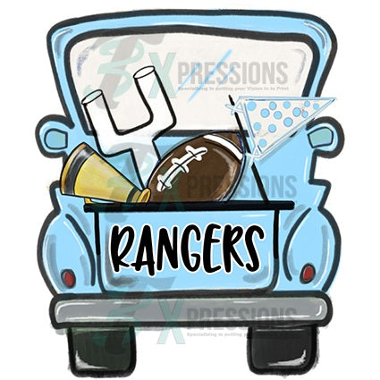 Personalized Baby Blue football truck - bling3t