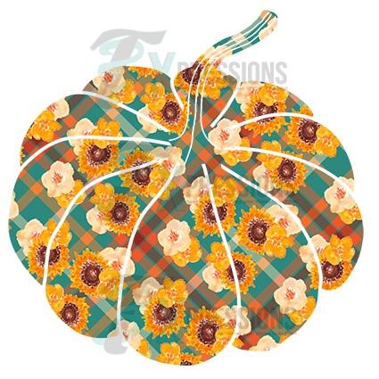 Floral plaid pumpkin