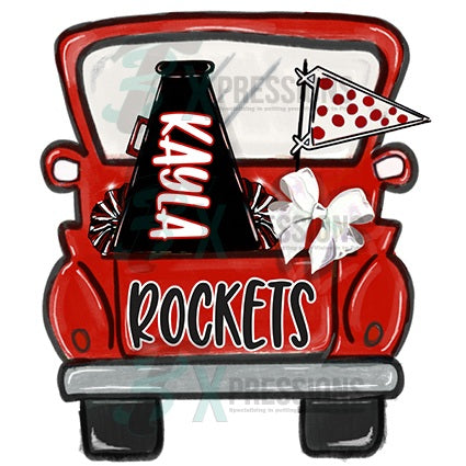 Personalized Red Cheer Truck - Bling3t