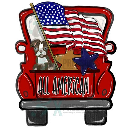 Personalized Red All American Truck - Bling3t