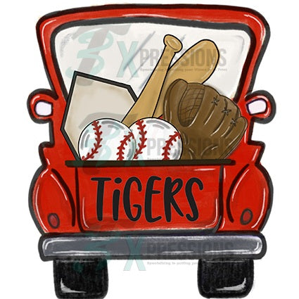 Personalized Red Baseball Truck - bling3t