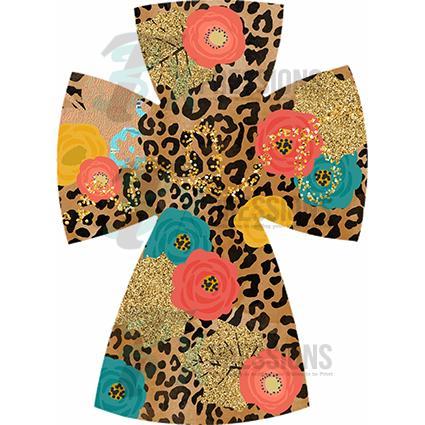 Leopard and Floral Cross