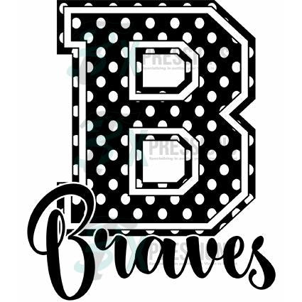 Black Polkadot Varsity Letter