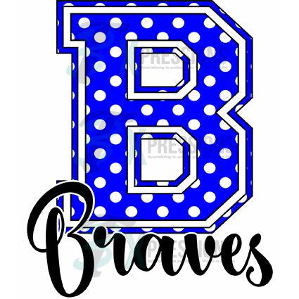 Blue Polkadot Varsity Letter