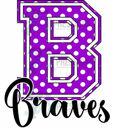 Purple Polkadot Varsity Letter