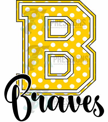 Yellow Polkadot Varsity Letter