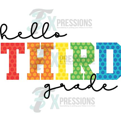 Hello 3rd Grade rainbow