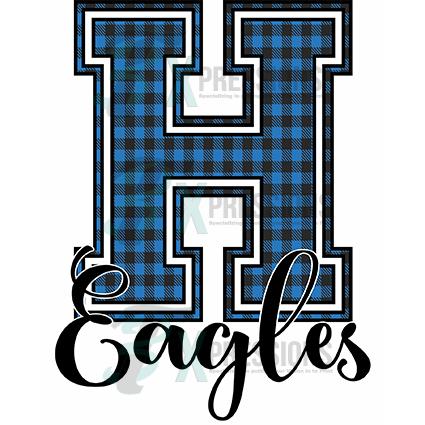 Personalized Blue Plaid Varsity Letter