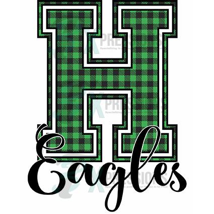 Personalized Green Buffalo Plaid Varsity Letter