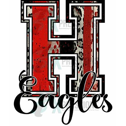Personalized Red and Black Brush Stroke Varsity Letter