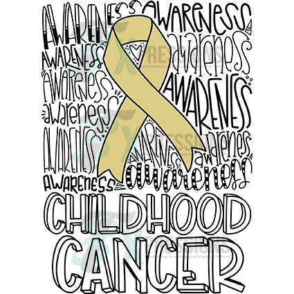 Screen Print * * Childhood Cancer Awareness Typography – Cheer Haven LLC.