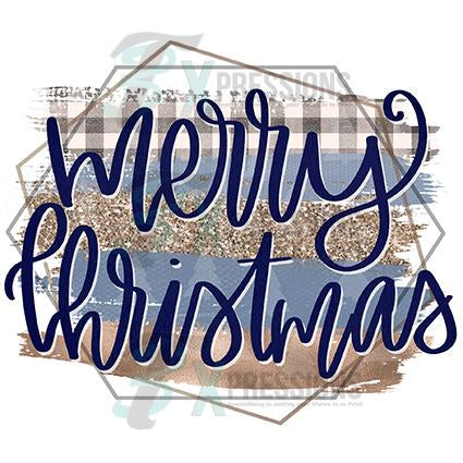 Merry Christmas Blue and Gold