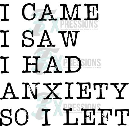 I Came I Saw I Had Anxiety
