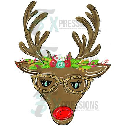Christmas Deer with Glasses