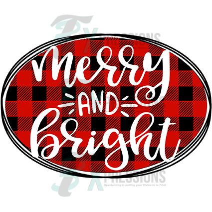 Merry and Bright oval Buffalo Plaid