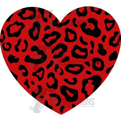 Red Leopard Print Heart - Bling3t