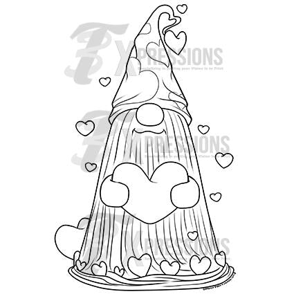 Valentine Gnome Coloring Sheet