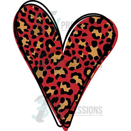 Red and Brown Leopard heart - Bling3t