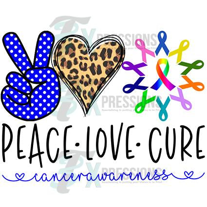 Peace Love Cure Cancer Awareness
