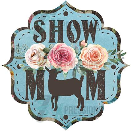 Show Mom Goat Brown and Light Blue Floral