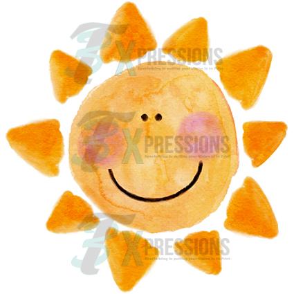 Happy water color sun