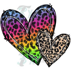 Red and Brown Leopard heart - Bling3t