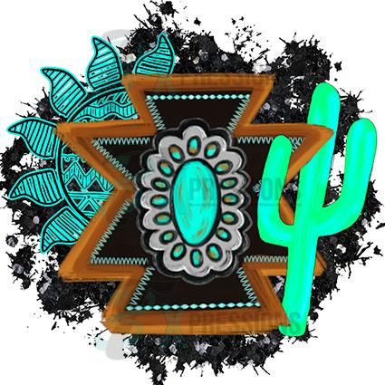 aztec turquoise cactus